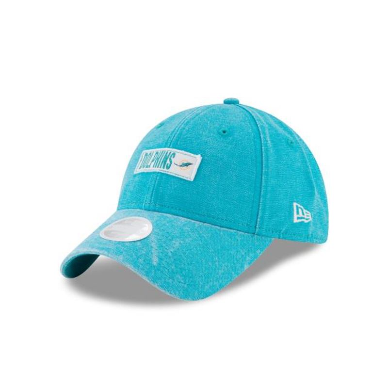 NFL Miami Dolphins Womens Rugged Tag 9Twenty Adjustable (OZK4336) - Blue New Era Caps